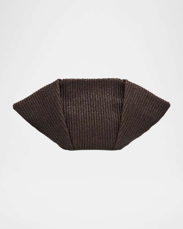 Fan Raffia Clutch Bag
